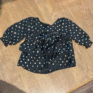 Healthtex Tiered Top - Newborn - Black with Gold Polkadots